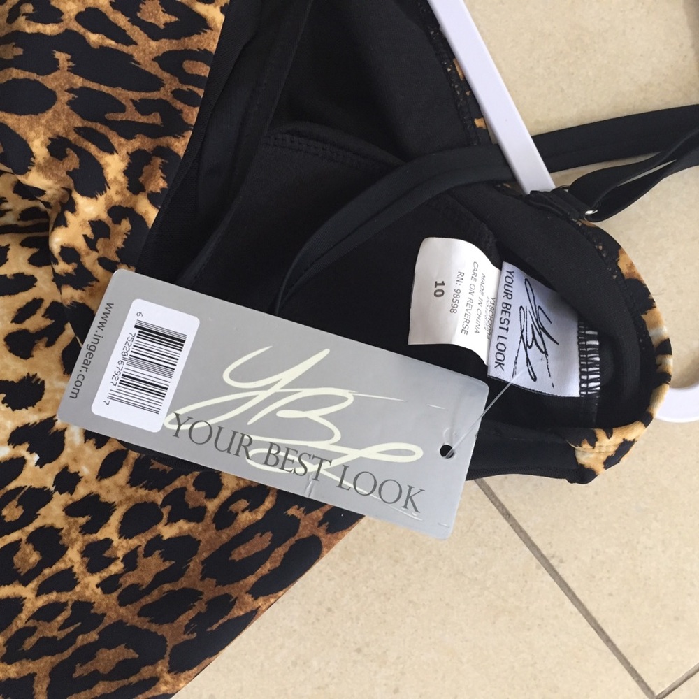 YBL 3 piece leopard swim set size 10 - Picture 3 of 8
